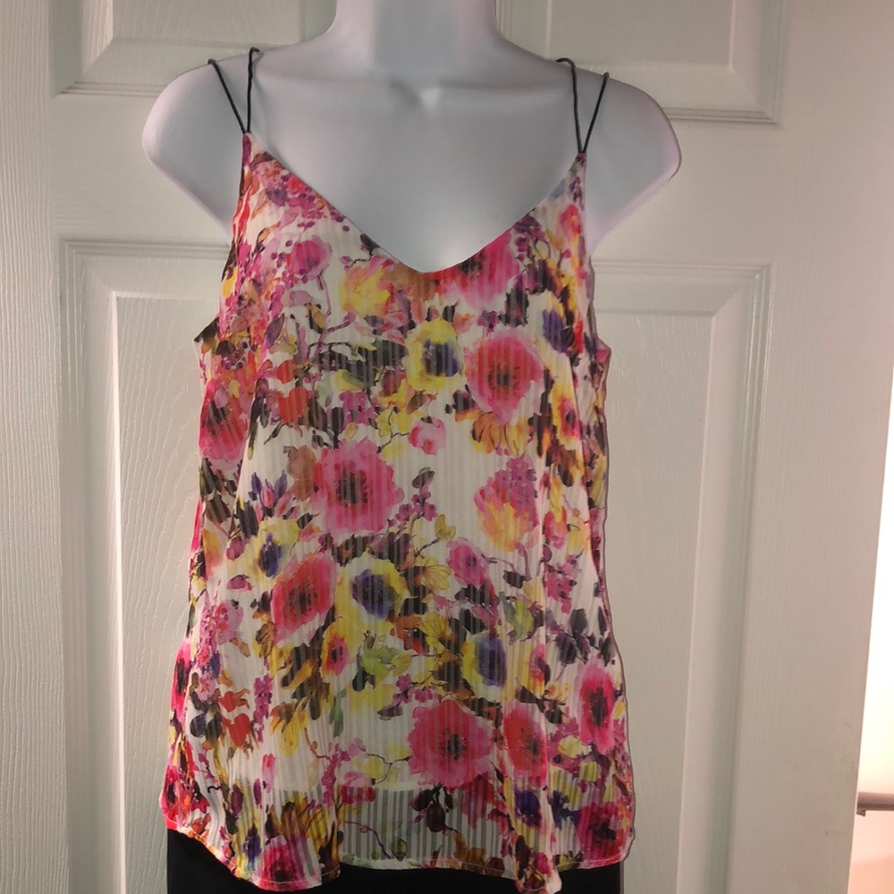Wells Grace Pink and Yellow Tank Top